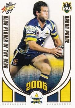 2007 Select NRL Invincible - Club Player Of The Year #CP8 Aaron Payne Front